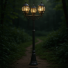 TRIO ELVO black garden standing lamp 240cm 3xE27