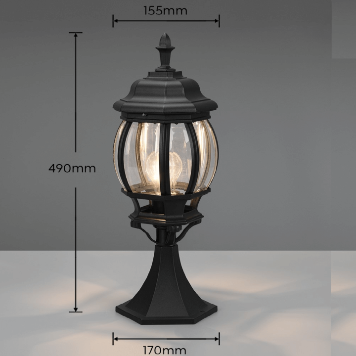 TRIO ELVO czarna lampa ogrodowa stojąca 50cm żar&oacute;wka E27 60W