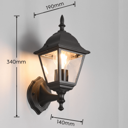 TRIO LIVENZA elegant outdoor wall lamp E27 bulb black