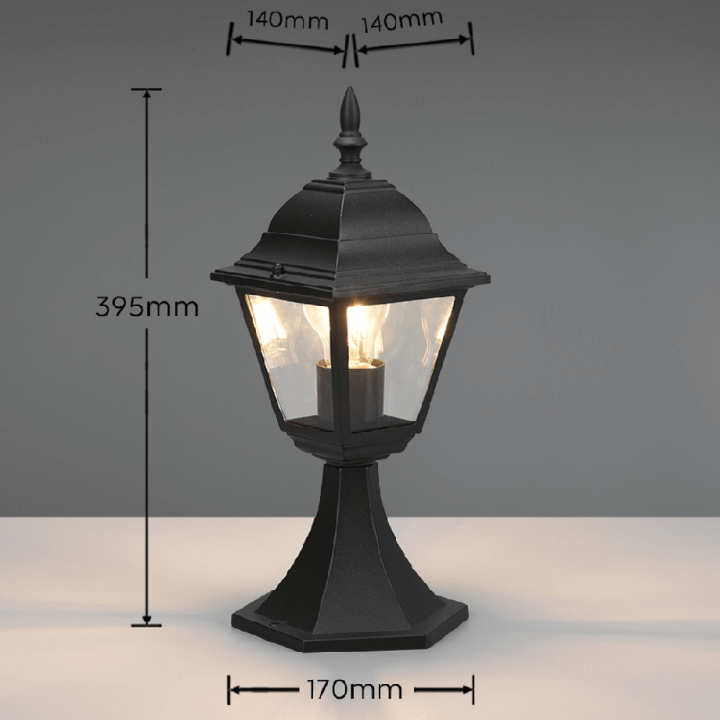 TRIO LIVENZA czarna stojąca lampa ogrodowa 40cm E27