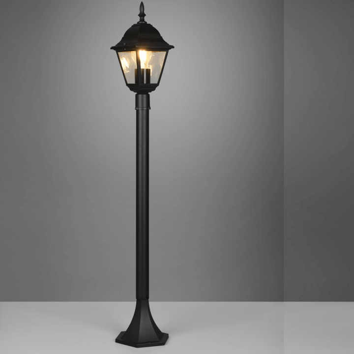 TRIO LIVENZA czarna lampa ogrodowa stojąca 100cm aluminium