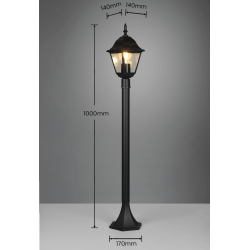 TRIO LIVENZA black garden standing lamp 100cm aluminum