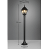 TRIO LIVENZA black garden standing lamp 100cm aluminum