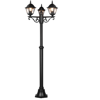 TRIO LIVENZA czarna lampa ogrodowa stojąca 200cm 3xE27