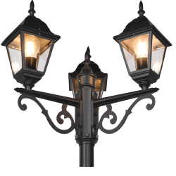 TRIO LIVENZA black garden standing lamp 200cm 3xE27