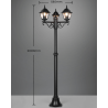 TRIO LIVENZA black garden standing lamp 200cm 3xE27