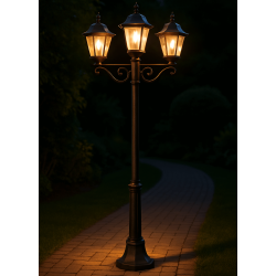TRIO LIVENZA black garden standing lamp 200cm 3xE27