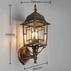 TRIO VOLTURNO outdoor wall lamp E27, elegance, antique rust