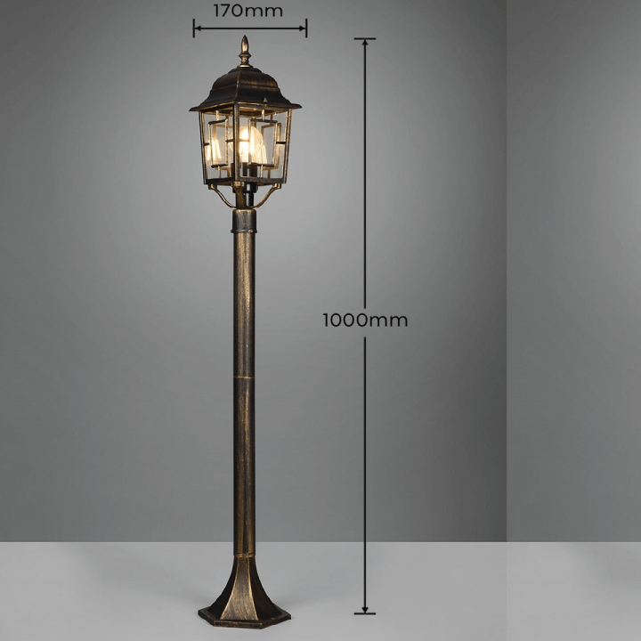 TRIO VOLTURNO rdzawa lampa ogrodowa stojąca 100cm E27