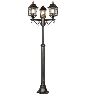 TRIO VOLTURNO rdzawa lampa ogrodowa 200cm z aluminium 3xE27