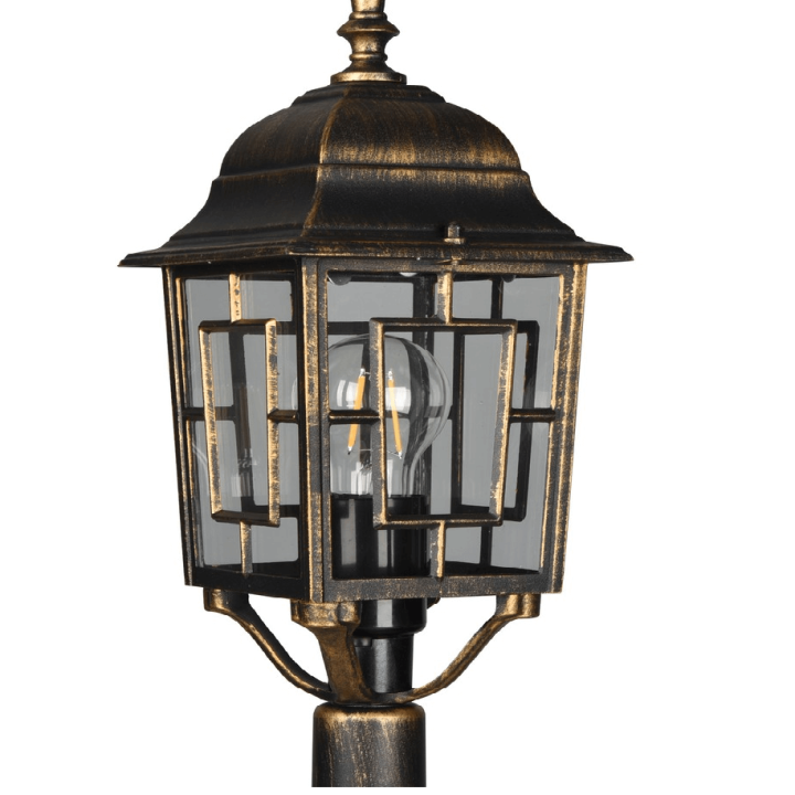 TRIO VOLTURNO rdzawa lampa ogrodowa 200cm z aluminium 3xE27