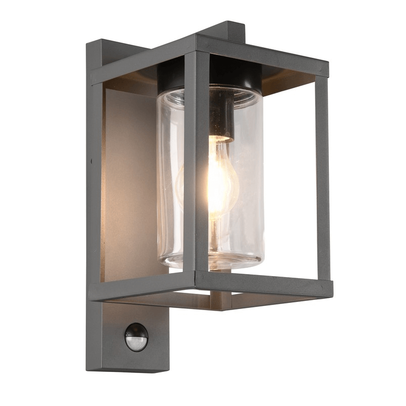 TRIO LUNGA anthracite outdoor wall lamp with motion sensor