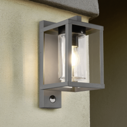 TRIO LUNGA anthracite outdoor wall lamp with motion sensor