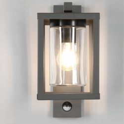 TRIO LUNGA anthracite outdoor wall lamp with motion sensor