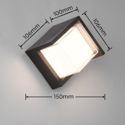 TRIO PUNO kinkiet zewnętrzny LED 800lm 3000K 8W czarny IP54