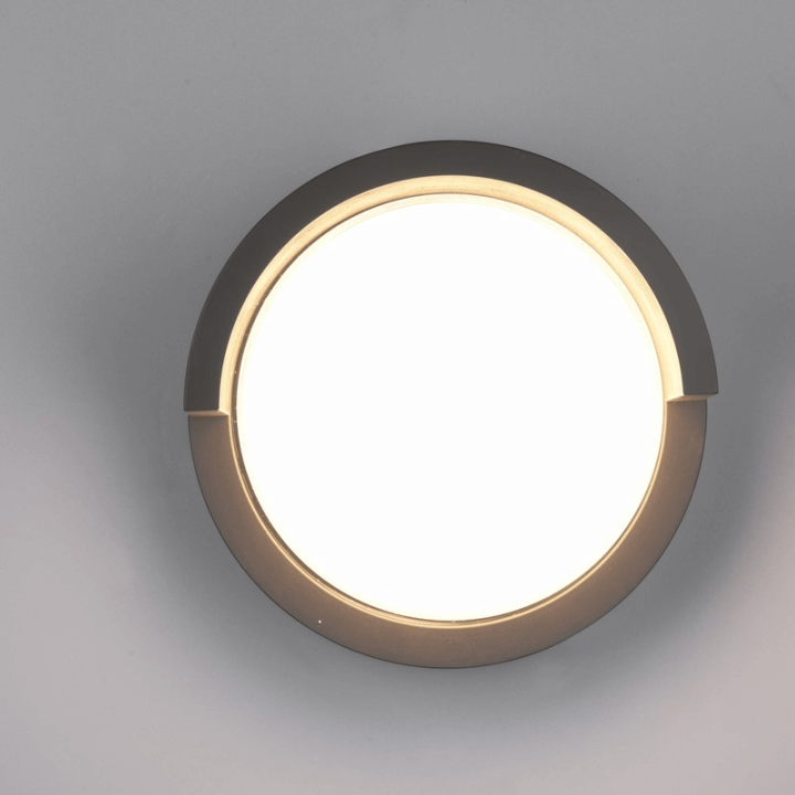 TRIO PUNO round black LED outdoor wall lamp 3000K IP54