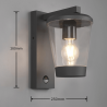 TRIO CAVADO outdoor wall lamp E27 with motion sensor
