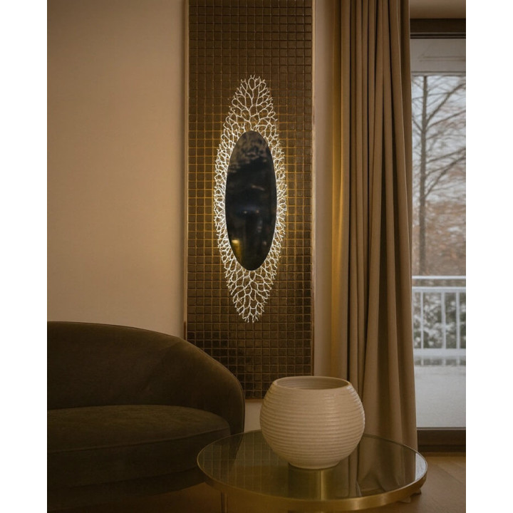 ADANI Mirror elegancki kinkiet 50cm złoty, chrom 2xG9