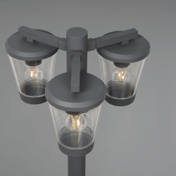 TRIO CAVADO standing garden lamp 220cm 3xE27 anthracite