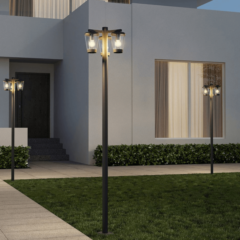 TRIO CAVADO standing garden lamp 220cm 3xE27 anthracite