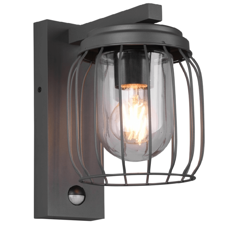 TRIO TUELA outdoor wall lamp E27 with motion sensor
