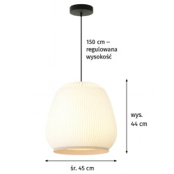 ADANI Knit 7450C lampa wisząca E27 z naturalnej tkaniny 45cm