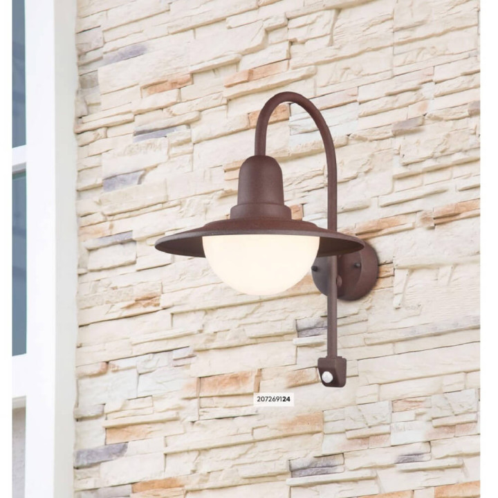 TRIO NORMAN E27 outdoor wall lamp with motion sensor