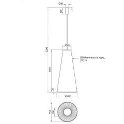 ADANI LONG ISLAND AD283 conical LED pendant lamp black