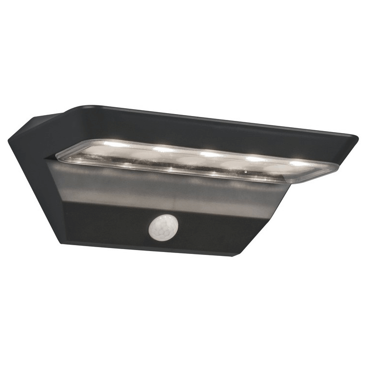 TRIO MENDOZA LED solar wall lamp with motion sensor, anthracite