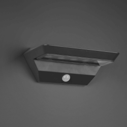 TRIO MENDOZA LED solar wall lamp with motion sensor, anthracite