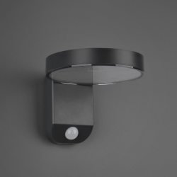 TRIO POSADAS solar wall lamp, motion sensor IP44 anthracite