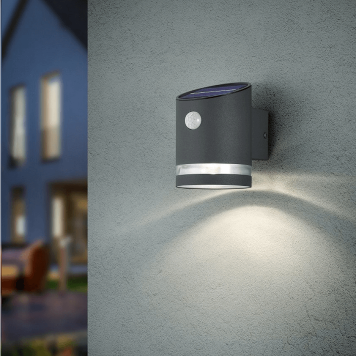 TRIO SALTA solar wall lamp motion sensor silver, anthracite