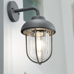 TRIO DUERO outdoor wall lamp E27 anthracite, copper