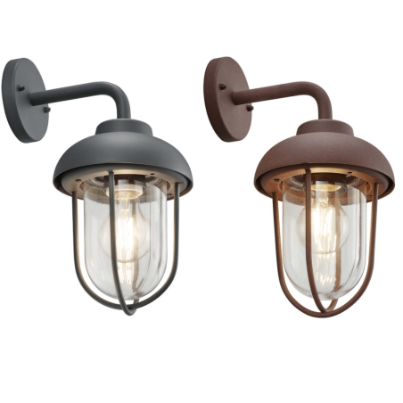 TRIO DUERO outdoor wall lamp E27 anthracite, copper TRIO DUERO outdoor wall lamp E27 anthracite, copper