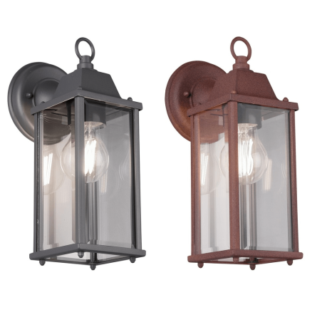 TRIO OLONA rectangular outdoor wall lamp E27 anthracite copper TRIO OLONA rectangular outdoor wall lamp E27 anthracite copper