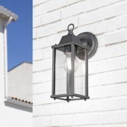 TRIO OLONA rectangular outdoor wall lamp E27 anthracite copper