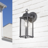 TRIO OLONA rectangular outdoor wall lamp E27 anthracite copper