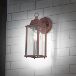 TRIO OLONA rectangular outdoor wall lamp E27 anthracite copper