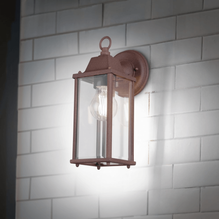 TRIO OLONA rectangular outdoor wall lamp E27 anthracite copper