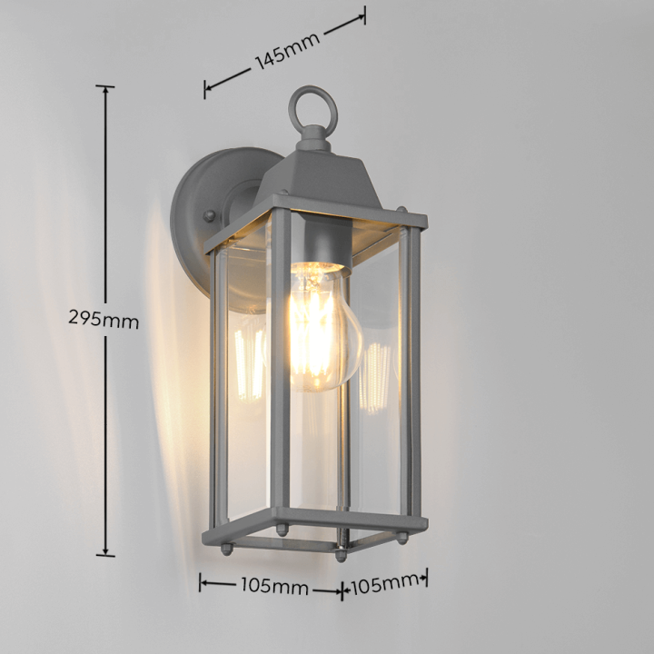 TRIO OLONA rectangular outdoor wall lamp E27 anthracite copper