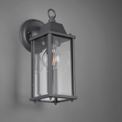 TRIO OLONA rectangular outdoor wall lamp E27 anthracite copper