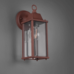 TRIO OLONA rectangular outdoor wall lamp E27 anthracite copper