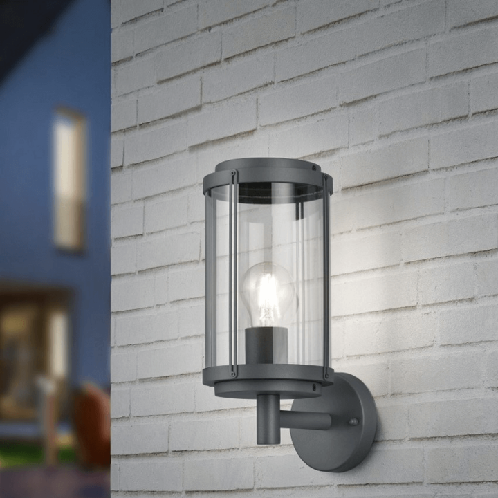 TRIO TANARO outdoor wall lamp E27 anthracite, copper