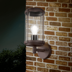 TRIO TANARO outdoor wall lamp E27 anthracite, copper