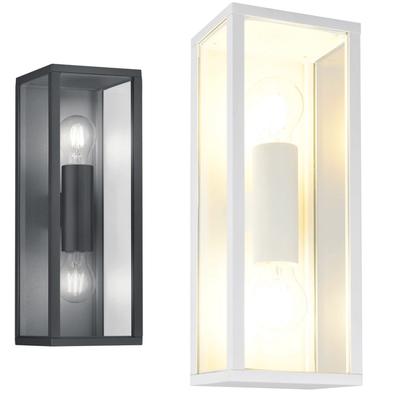 TRIO GARONNE outdoor wall lamp 2xE27 IP44 white, anthracite