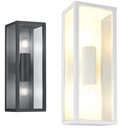TRIO GARONNE outdoor wall lamp 2xE27 IP44 white, anthracite TRIO GARONNE outdoor wall lamp 2xE27 IP44 white, anthracite