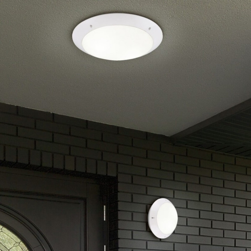 TRIO CAMARO zewnętrzna biała lampa sufitowa 2xE27 33cm