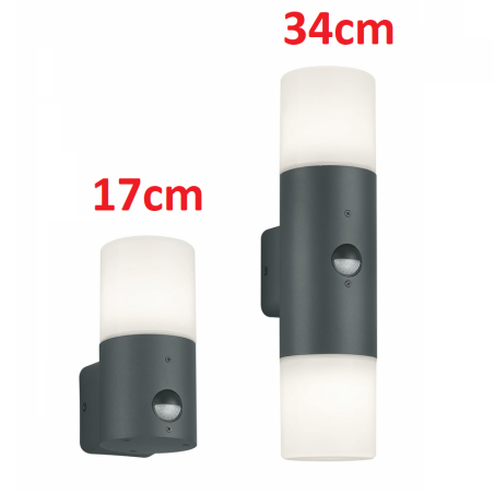 TRIO HOOSIC outdoor wall lamp with motion sensor, anthracite TRIO HOOSIC outdoor wall lamp with motion sensor, anthracite