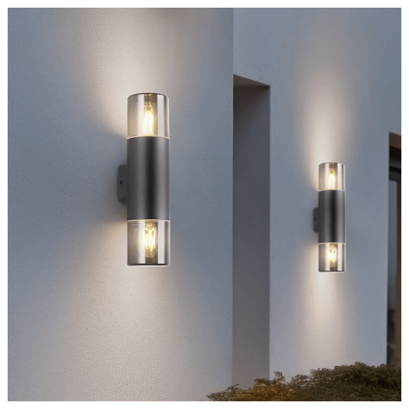 TRIO HOOSIC czarny kinkiet zewnętrzny E27 17/34cm