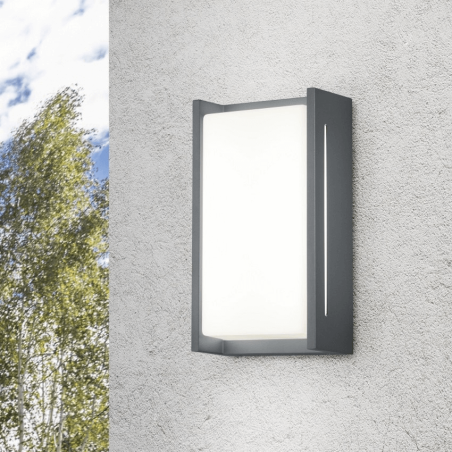 TRIO INDUS rectangular outdoor LED wall lamp IP54 anthracite TRIO INDUS rectangular outdoor LED wall lamp IP54 anthracite
